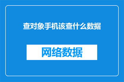 查对象手机该查什么数据(在探讨如何查询他人手机数据时，应关注哪些关键信息？)